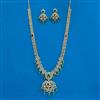 Cubic Zirconia Long Necklace Set With Gold Plating