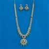 Cubic Zirconia Long Necklace Set With Gold Plating
