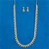 Cubic Zirconia South Indian Necklace Set With Gold Plating