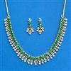 Cubic Zirconia South Indian Necklace Set With Gold Plating
