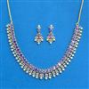 Cubic Zirconia South Indian Necklace Set With Gold Plating