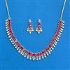 Cubic Zirconia South Indian Necklace Set With Gold Plating