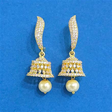 Cubic Zirconia Jhumki With Gold Plating