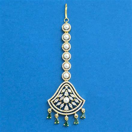 Cubic Zirconia Moti Tikka With 2 Tone Plating