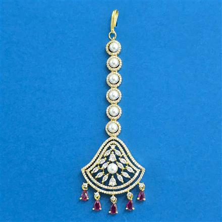 Cubic Zirconia Moti Tikka With 2 Tone Plating