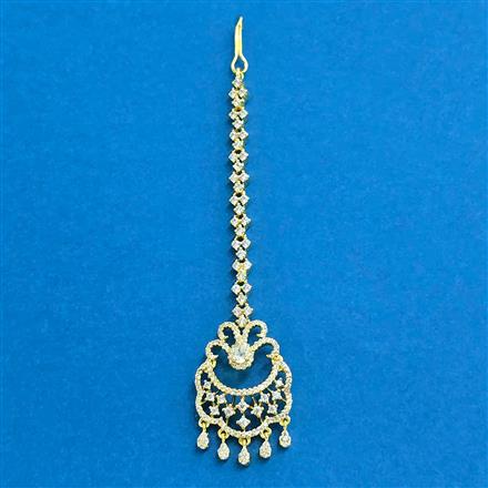 Cubic Zirconia Classic Tikka With Gold Plating