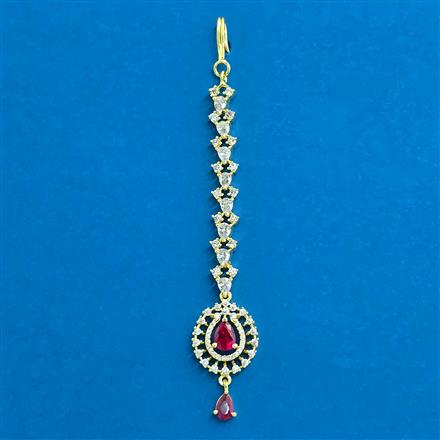Cubic Zirconia Delicate Tikka With Gold Plating