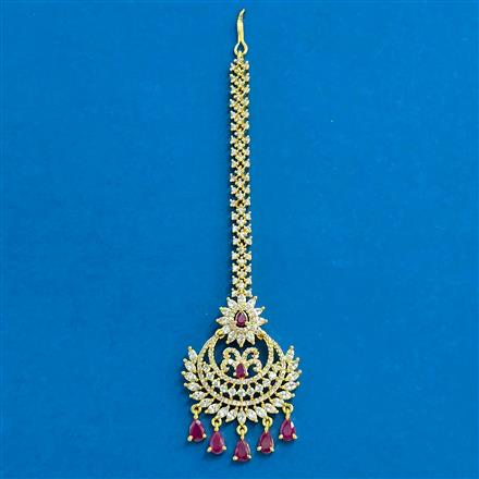 Cubic Zirconia Classic Tikka With Gold Plating