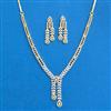 Cubic Zirconia Classic Necklace Set With Rhodium 2 Tone Plating