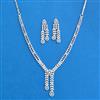 Cubic Zirconia Classic Necklace Set With Rhodium 2 Tone Plating