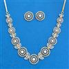 Cubic Zirconia Moti Necklace Set With Rhodium 2 Tone Plating