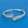 Cubic Zirconia Classic Kada With Rhodium 2 Tone Plating