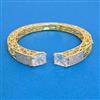 Cubic Zirconia Classic Kada With Rhodium 2 Tone Plating