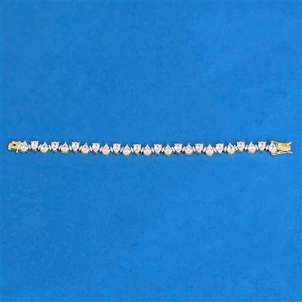 Cubic Zirconia Classic Bracelet With Rhodium 2 Tone Plating