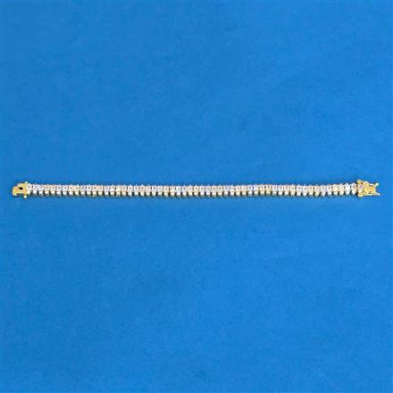 Cubic Zirconia Classic Bracelet With Rhodium 2 Tone Plating