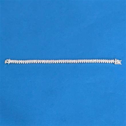 Cubic Zirconia Classic Bracelet With Rhodium 2 Tone Plating