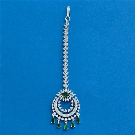 Cubic Zirconia Classic Tikka With Mehndi Plating