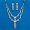 Cubic Zirconia Moti Necklace Set With Rhodium 2 Tone Plating