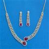 Cubic Zirconia Classic Necklace Set With 2 Tone Plating