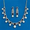 Cubic Zirconia Moti Necklace Set With 2 Tone Plating