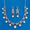 Cubic Zirconia Moti Necklace Set With 2 Tone Plating