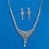 Cubic Zirconia Classic Necklace Set With Rhodium 2 Tone Plating