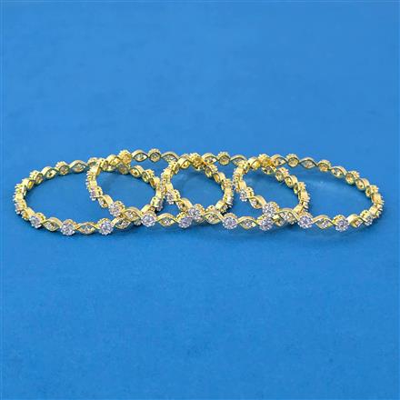 Cubic Zirconia Classic Bangles With Rhodium 2 Tone Plating
