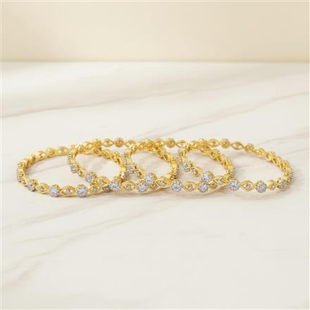 Cubic Zirconia Classic Bangles With Rhodium 2 Tone Plating