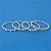 Cubic Zirconia Classic Bangles With Rhodium 2 Tone Plating
