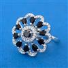 Cubic Zirconia Adjustable Ring With Mehndi Plating