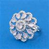 Cubic Zirconia Adjustable Ring With Mehndi Plating