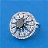 Cubic Zirconia Adjustable Ring With Mehndi Plating