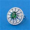 Cubic Zirconia Adjustable Ring With Mehndi Plating
