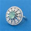 Cubic Zirconia Adjustable Ring With Mehndi Plating
