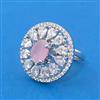 Cubic Zirconia Adjustable Ring With Mehndi Plating