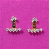 Cubic Zirconia Classic Earring With Rhodium 2 Tone Plating
