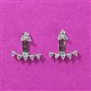 Cubic Zirconia Classic Earring With Rhodium 2 Tone Plating