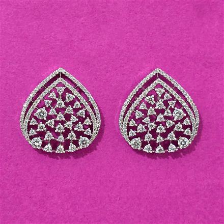 Cubic Zirconia Tops With Rhodium 2 Tone Plating