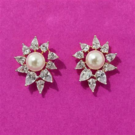 Cubic Zirconia Tops With Rhodium 2 Tone Plating