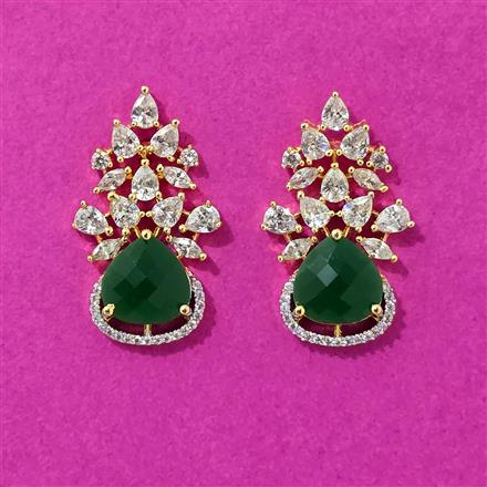 Cubic Zirconia Classic Earring With 2 Tone Plating