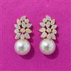 Cubic Zirconia Moti Earring With Rhodium 2 Tone Plating