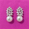 Cubic Zirconia Moti Earring With Rhodium 2 Tone Plating