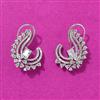 Cubic Zirconia Classic Earring With Rhodium 2 Tone Plating