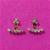 Cubic Zirconia Classic Earring With Rhodium 2 Tone Plating