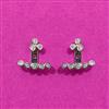 Cubic Zirconia Classic Earring With Rhodium 2 Tone Plating