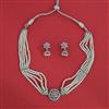 American Diamond Choker Necklace With 2 Tone Plating Rhodium Plating