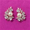 Cubic Zirconia Moti Earring With Rhodium 2 Tone Plating