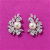 Cubic Zirconia Moti Earring With Rhodium 2 Tone Plating