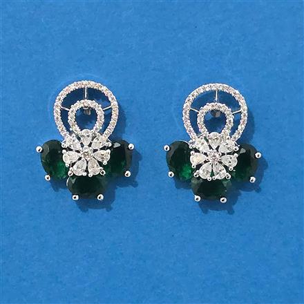 Cubic Zirconia Delicate Earring With Mehndi Plating