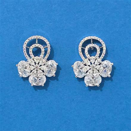Cubic Zirconia Delicate Earring With Mehndi Plating